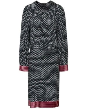 Emporio Armani Long-Sleeved Printed Dress - Grey