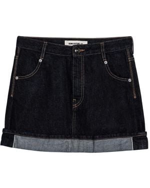 Semicouture Denim Mini Skirt - Black