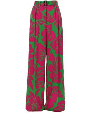 Dries Van Noten Floral Wide-Leg Pants - Pink
