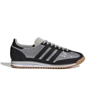 adidas Originals Three-Stripe Lace-Up Sneakers - Black