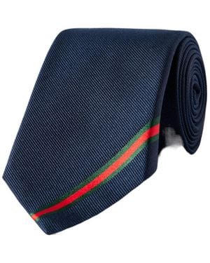 Gucci Web Silk Jacquard Tie - Blue