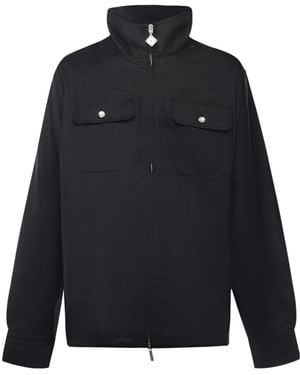 CASABLANCA Pocket Zip-Up Shirt Jacket - Blue