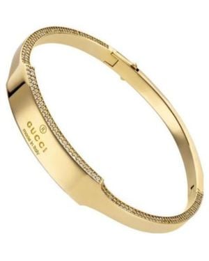 Gucci Trademark Crystal Bangle Bracelet - Metallic