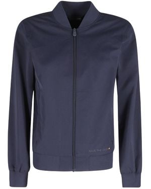 Save The Duck Jena Ribbed-Trim Zip-Up Jacket - Blue