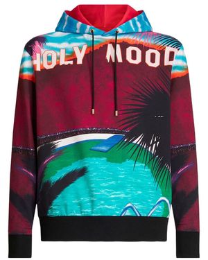 Etro Graphic Printed Drawstring Hoodie - Red