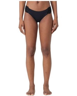 Ermanno Scervino Floral-Lace Bikini Bottoms - Blue