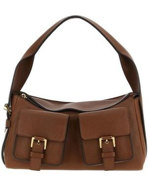 Mulberry Logo Shoulder Bag - Brown