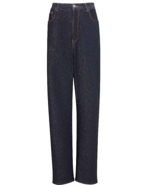 Alaïa Alaïa Low-Waisted Knit Denim Trousers - Blue