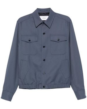 Lardini Button-Fastening Flap-Pocket Jacket - Blue