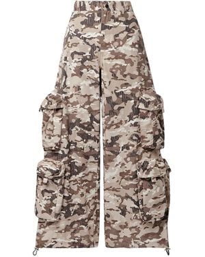 Amiri Camouflage-Print Cotton-Ripstop Wide-Leg Cargo Pants - White