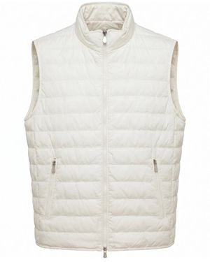 Brunello Cucinelli Sleeveless Cotton-Padded Jacket - White