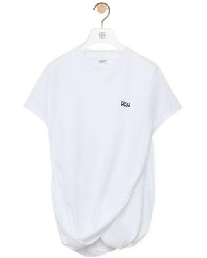 Loewe Asymmetric Draped T-Shirt - White
