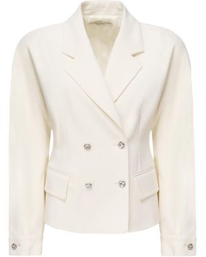 Alessandra Rich Wool Crepe Jacket - White