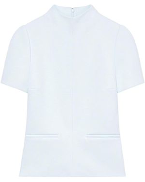 Courreges High-Neck Twill T-Shirt - White
