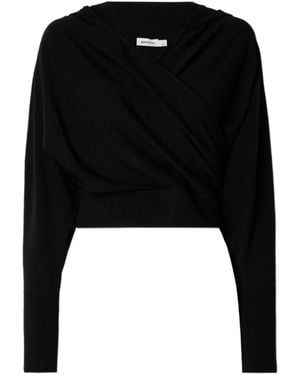 Jonathan Simkhai Riley Wrap Hoodie - Black
