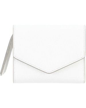 Maison Margiela Minimal Solidcolor Leather Wallet - White