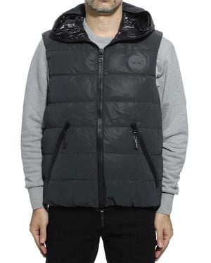 Hydrogen Hooded Vest Down Jacket - Black