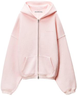 Alexander Wang Crystal Terry Zip Hoodie - Pink