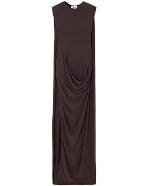 Jean Paul Gaultier Draped Stretch-Satin Maxi Dress - Brown