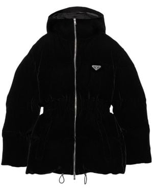 Prada Velvet Down Jacket - Black
