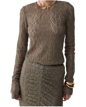 Liu Jo Stretch Lace Top - Brown