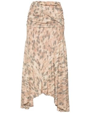 Ganni Butter Printed Leopard Skirt - Natural
