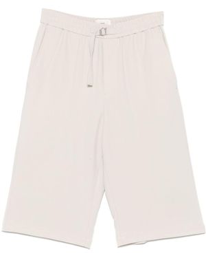 Ami Paris Logo Plaque Belted Shorts - White