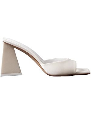 The Attico Devon Satin Mules - White