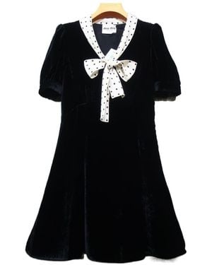 Miu Miu Contrast Colour Lace Design Dress - Black