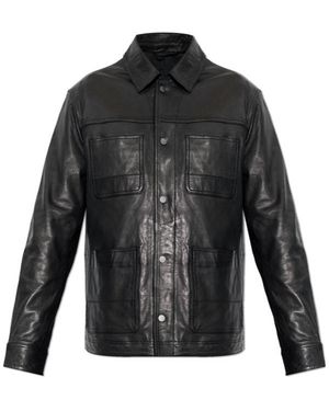 AllSaints Saxon Leather Jacket - Black