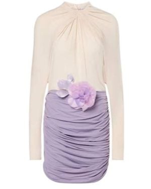 Magda Butrym Colourblock Ruched Open-Back Minidress - Purple