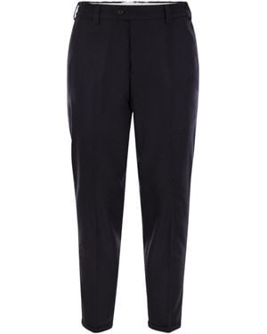 Pt Pantaloni Pt Torino Rebel Wool Straight-Leg Trousers - Blue