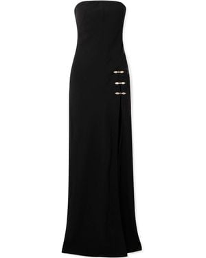 Saloni Embellished Crepe Gown - Black