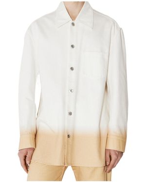 Lanvin Gradient Effect Curved Hem Shirt - White