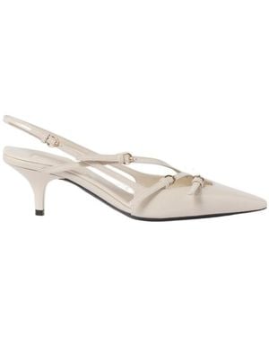 Miu Miu Pointed Toe Slingback Pumps - White