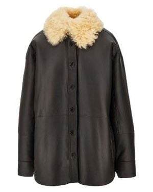 Acne Studios Shearling Shirt Jacket - Black