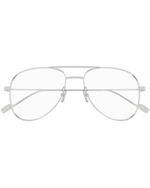 Saint Laurent Eyewear Pilot-Framed Glasses - White
