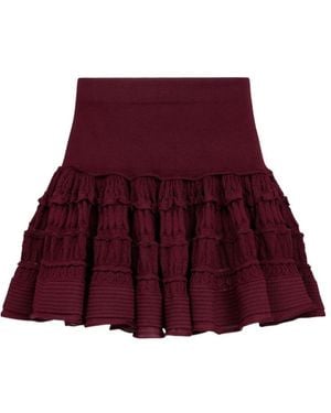 Alaïa Ruffled Mini Skirt - Red