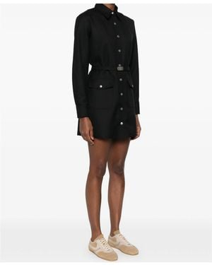 A.P.C. Buttoned Belted Mini Shirt Dress - Black