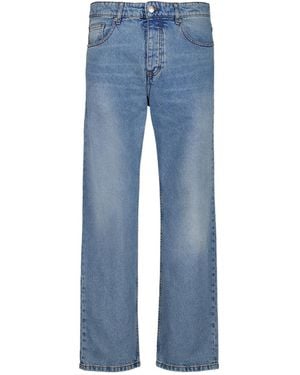 Ami Paris Logo Patch Straight-Leg Jeans - Blue
