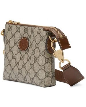 Gucci Gg Supreme Messenger Bag - Natural
