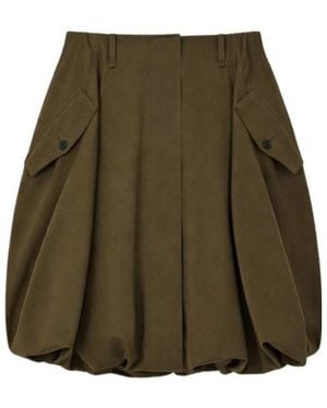 Loewe Button-Pockets Mini Skirt - Green