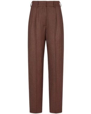 Blazé Milano Blazé Milano Moat Fox Checked Tailored Pants - Brown
