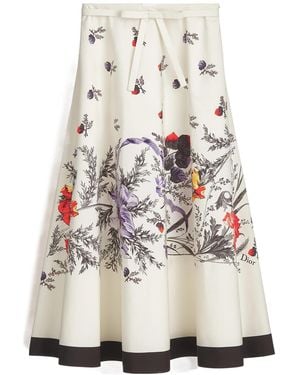 Dior Mid-Length Belted Skirt - White