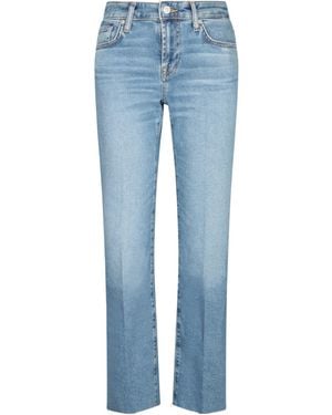 7 For All Mankind Frayed Hem Straight-Leg Jeans - Blue