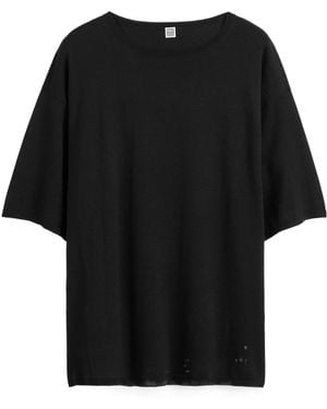TOTEME Totême Longline Knit T-Shirt - Black