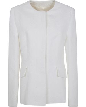 TOTEME Cloqué-Effect Fitted Jacket - White