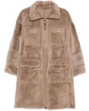 Brunello Cucinelli Full-Zip Fur Coat - Natural