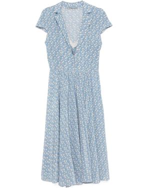 Ermanno Scervino Floral Midi Dress - Blue