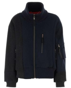 Maison Margiela Spliced Two-Tone Bomber Jacket - Blue